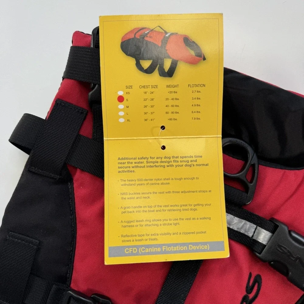 NRS CFD Canine Floatation‎ Device Dog Life Jacket Water PFD Red 20-40lbs K9